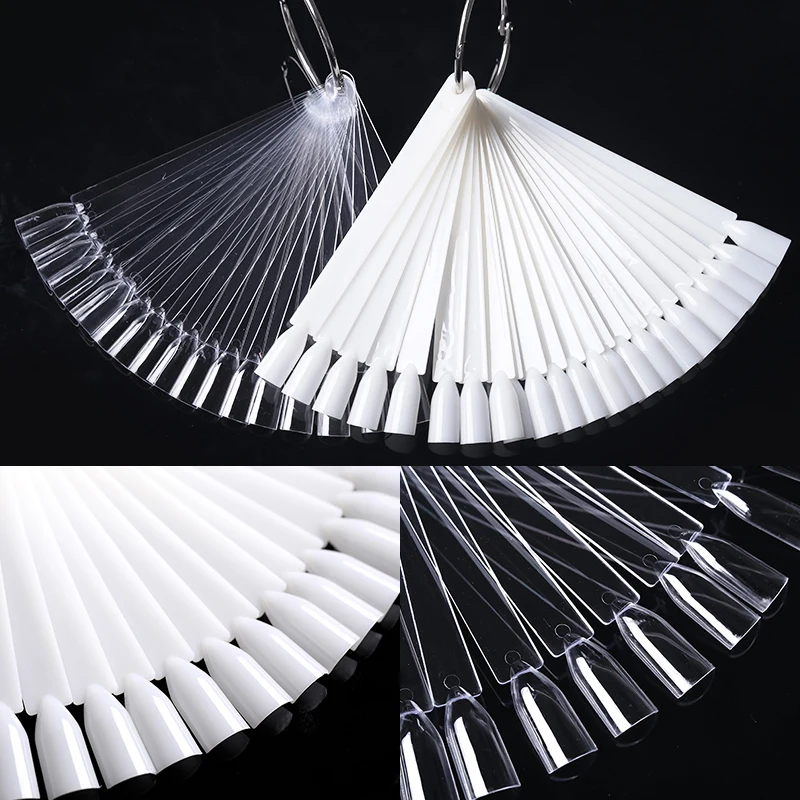 Прозрачные накладные ногти в стиле веера натуральные черные прозрачные палочки