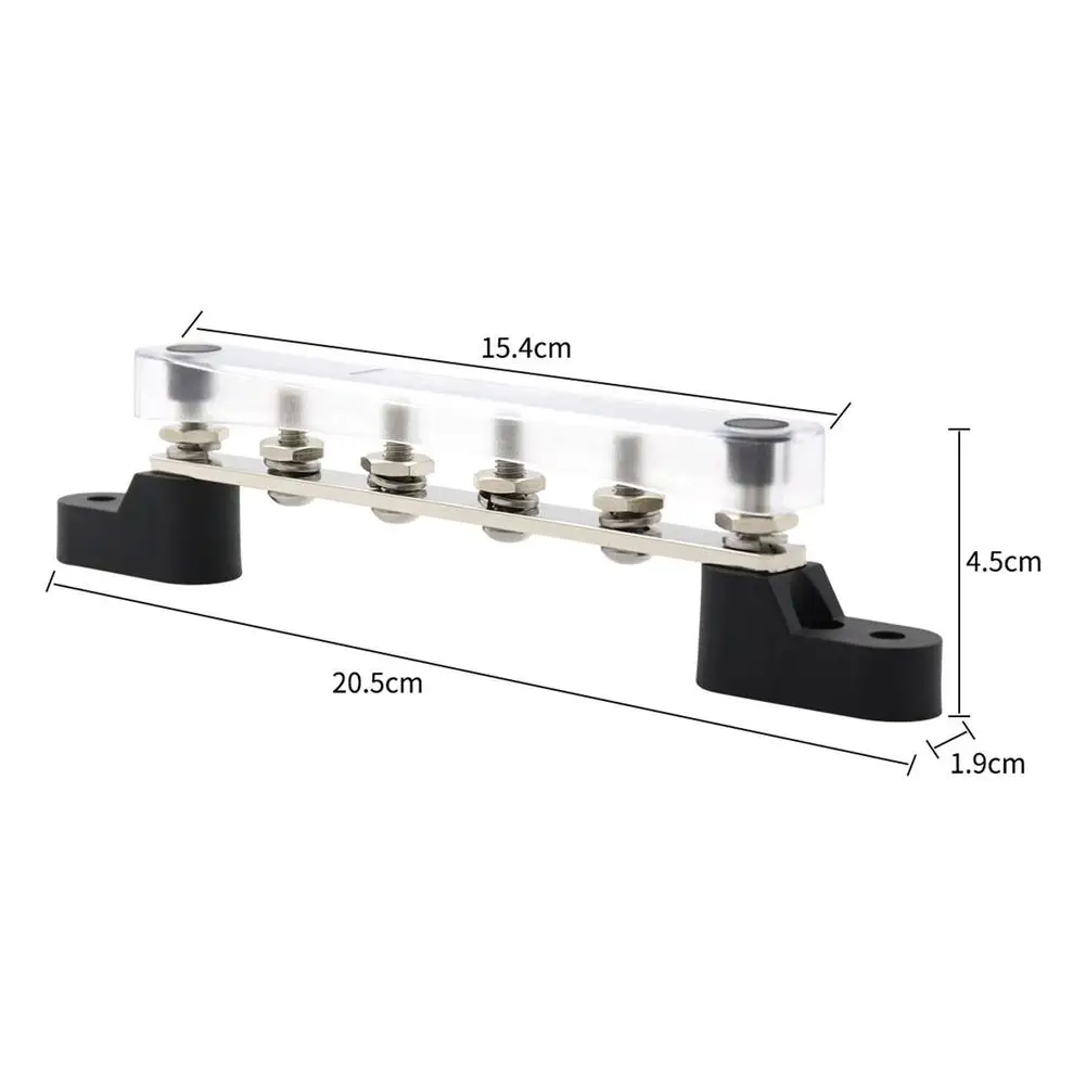 

Fireproof Plastic Bus Bar Durable M6 100A Straight Line Single Busbar Stainless Steel Screws And Nuts For Trucks RVs Boats