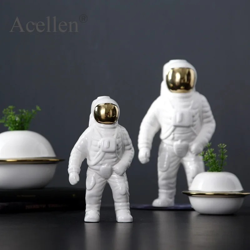 Скандинавские фарфоровые статуэтки астронавта керамическая ваза домашний декор