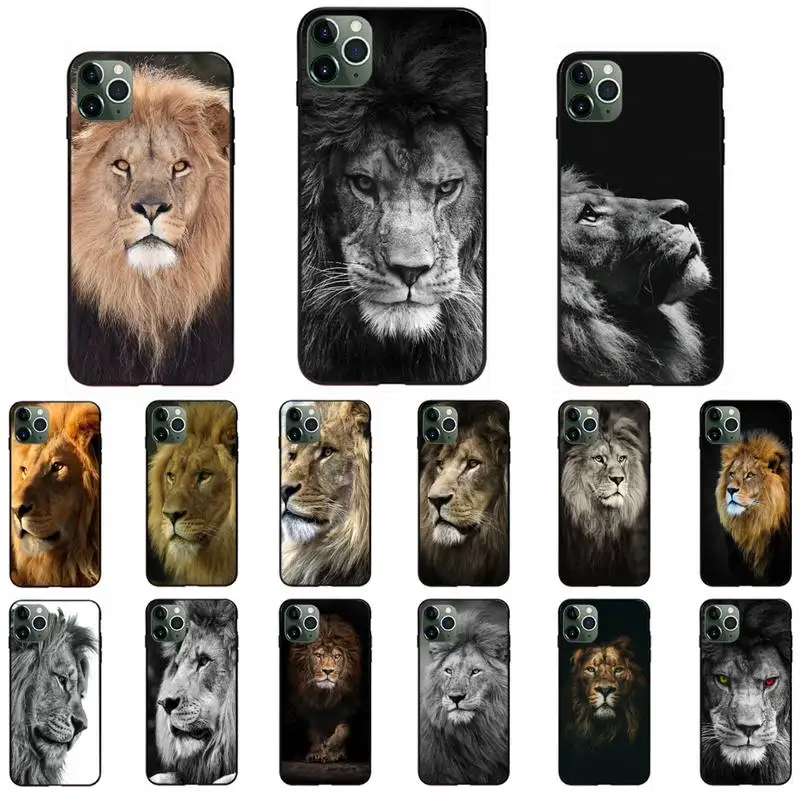 YNDFCNB свирепый лев мягкий резиновый чехол для телефона iPhone 8 7 6 6S Plus 5 5S SE 2020 11 11pro max XR