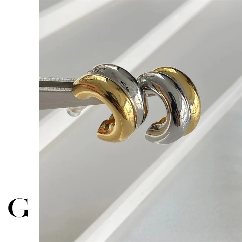 Индивидуальные двухцветные серьги GHIDBK для женщин и мужчин новый дизайн