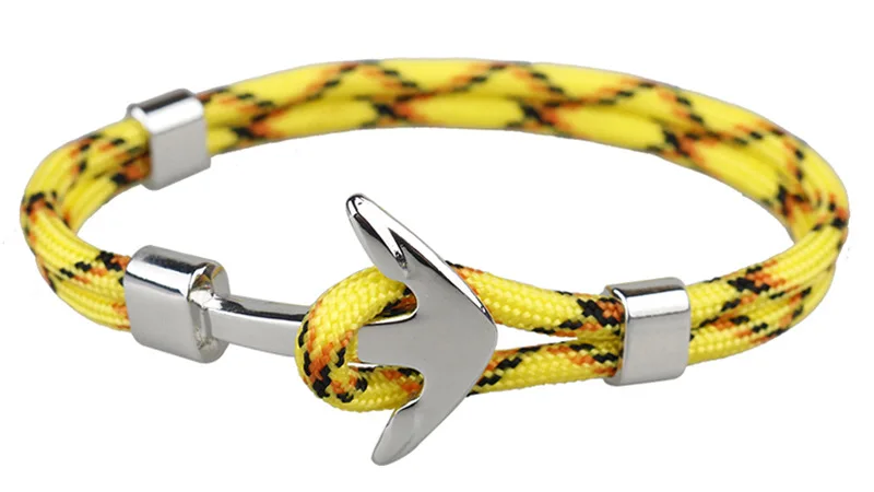 Мода Якорь цепочка-браслет в виде веревки браслет с плетением для женщин мужчин