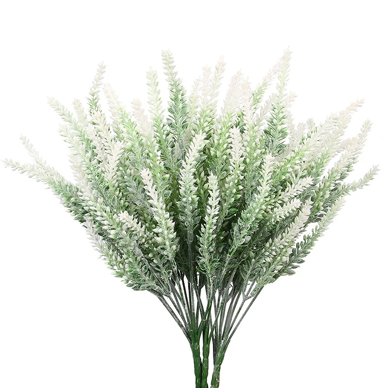 

AA99 -10 шт Искусственные цветы стекаются Лавандовые пучки поддельные растения Свадебный букет домашний кухонный стол декор белый