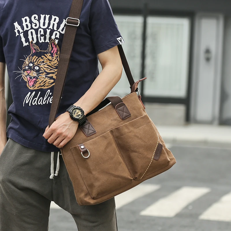 Мужская сумка Tidog портфель для ноутбука холщовая Корейская деловая | Багаж и