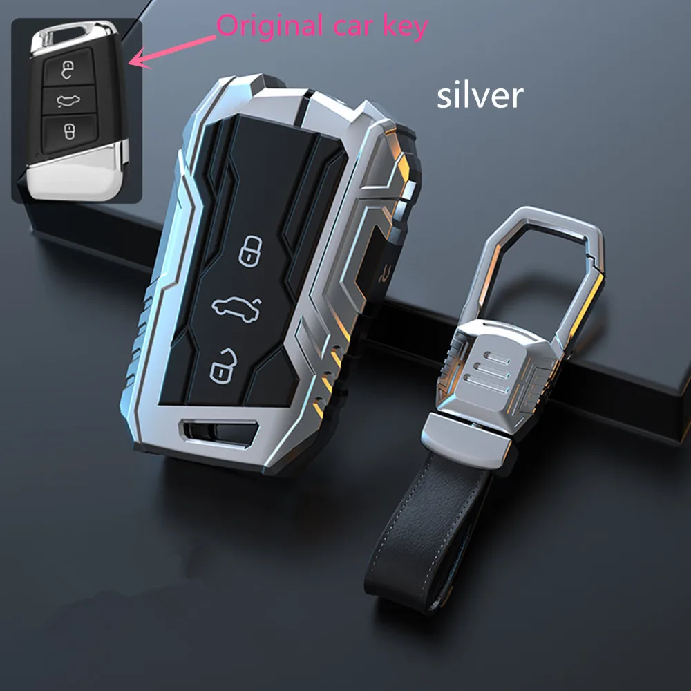 

Car Key Shell Key Case Cover Galvanized Alloy For VW Volkswagen Magotan Passat B8 Skoda Superb Kodiaq A7 Smart Keychain