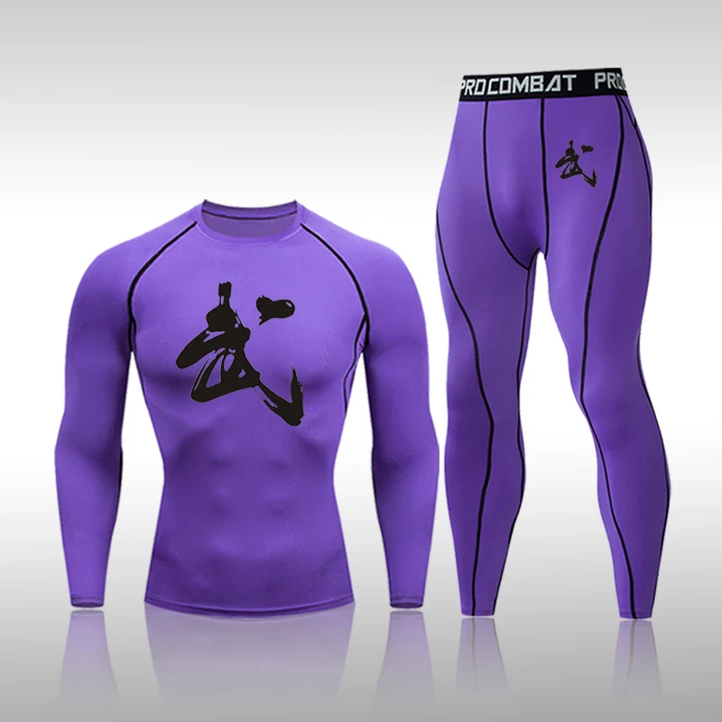 

Men's Running Sports Suit MMA Rashgard Male Quick Drying Sportswear Compression Clothing Fitness Training Kit Thermal Underwear