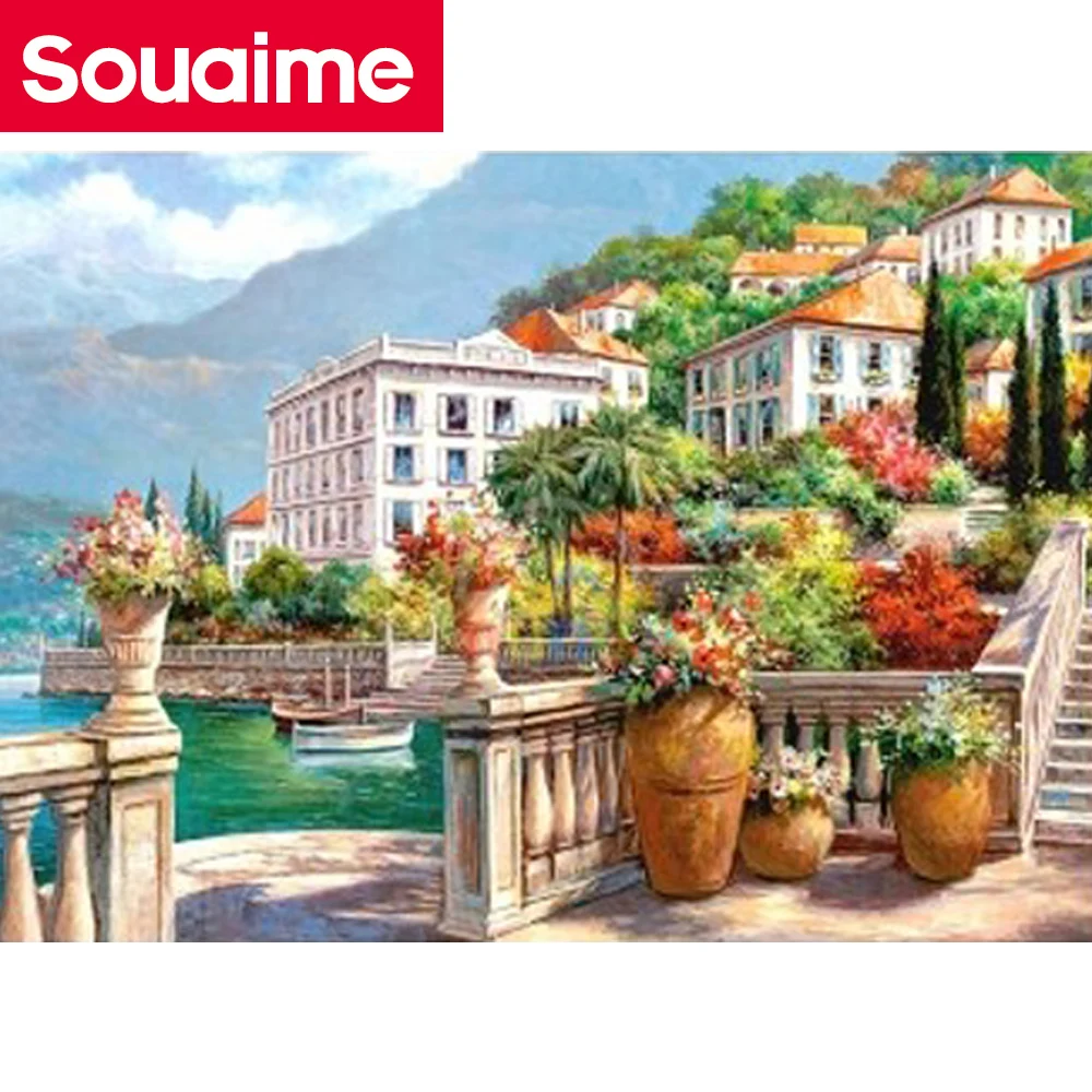 Полная квадратная/круглая дрель 5d Diy алмазная живопись Пейзаж Кристалл