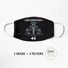 Черная Подарочная маска из ливери Формула 1 Гамильтона 2020, моющаяся многоразовая дышащая маска, Пылезащитная маска для лица