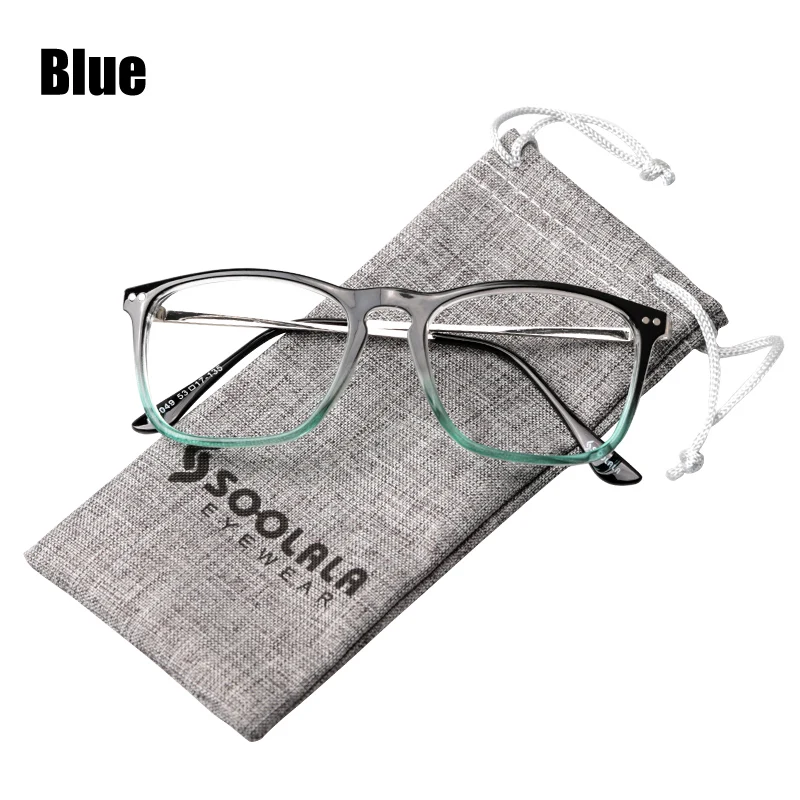 Blue SOOLALA, большие размеры, женские, мужские, полная оправа, стекло для чтения, большие, прозрачные линзы, оправа для глаз, стекло для чтения+ 0,5, 1,5, 2,5, 4,0 - Цвет оправы: Blue