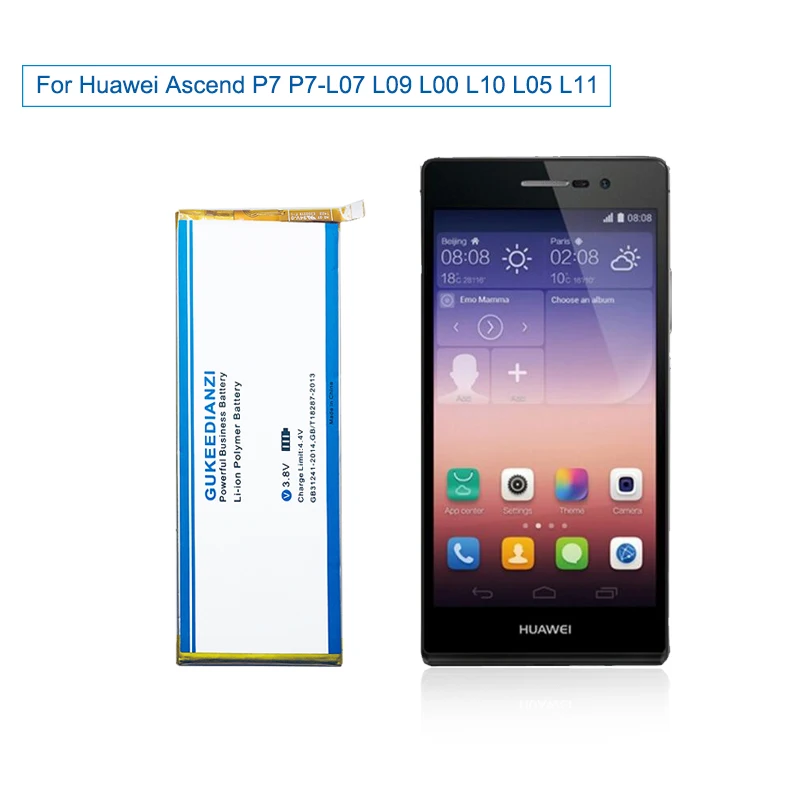 Аккумулятор GUKEEDIANZI для телефона Huawei Ascend P7 L07 L09 L00 L10 L05 L11 2460 мАч HB3543B4EBW