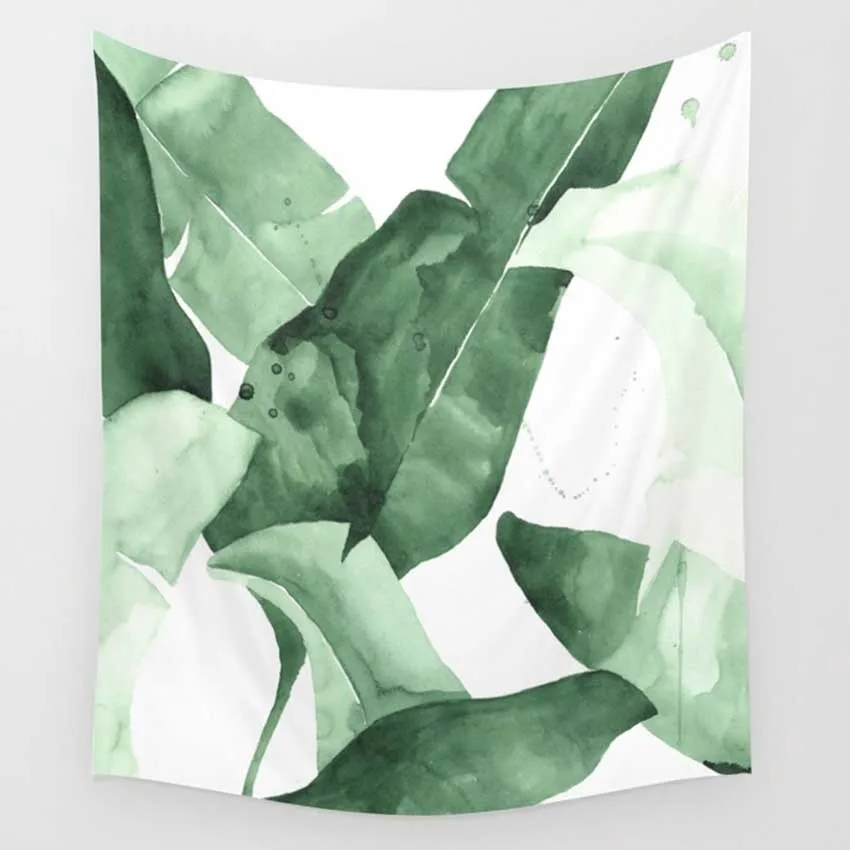 Гобелен на стену украшение с зелеными растениями настенный гобелен для спальни