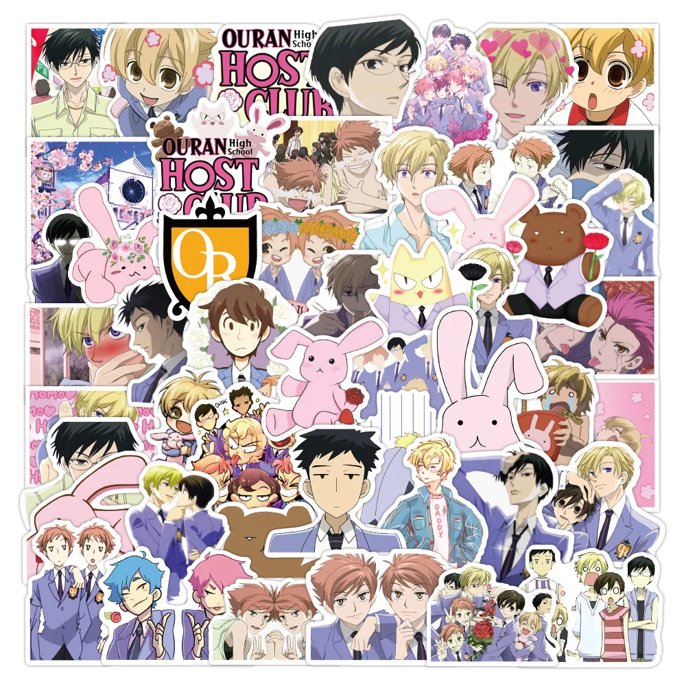 

50pcs Anime Ouran High School Host Club Sticker Japan Classic Anime Waterproof Decals Skateboard Sticker For Laptop Suitcase DIY