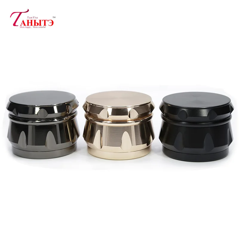 

4 Layers Manual Herbal Grinder Zinc Alloy Diamond Shape Mills Chamfer Side Concave 63mm Super Tobacco Shredder Weed Accessories