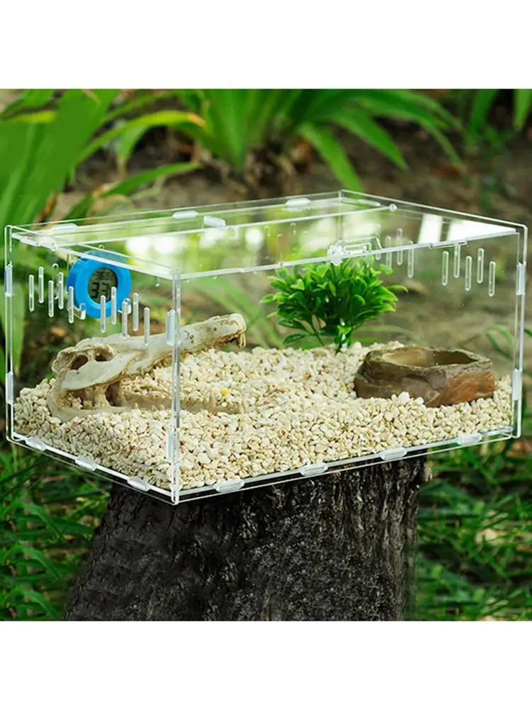 Коробка для разведения рептилий акриловая коробка кормления круглая прозрачная