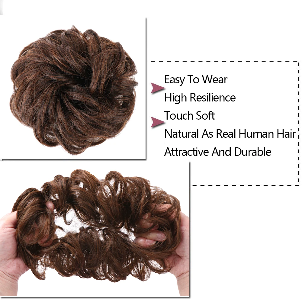 Грязный пучок волос для женщин шиньоны наращивания синтетический парик кольцо