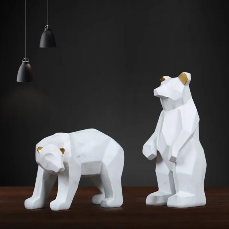 Нордическая геометрия белый Медведь Кролик абстрактный оригами Бумага узор