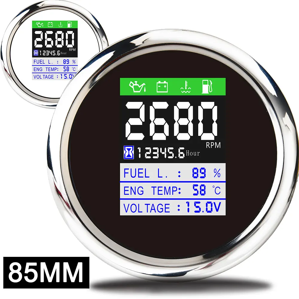 85 мм Тахометр CAN bus Многофункциональный цифровой Манометр Напряжение масла