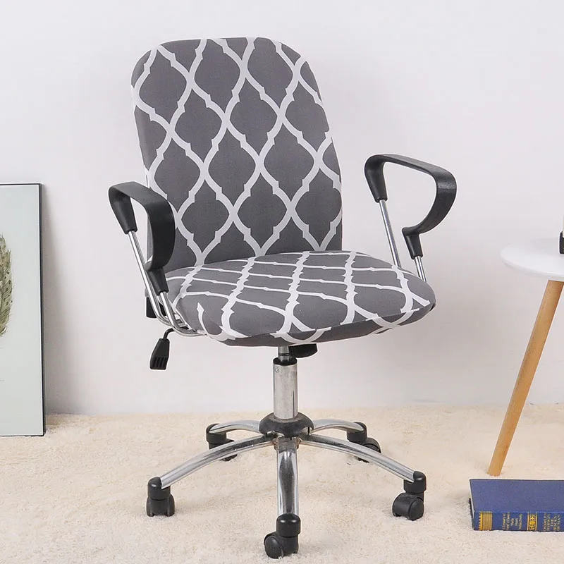 

Office Chair Cover Computer Printed Stretch Anti-dirty Elastic Seat Cover Removable And Washable Jacquard Spandex Armchair Cover