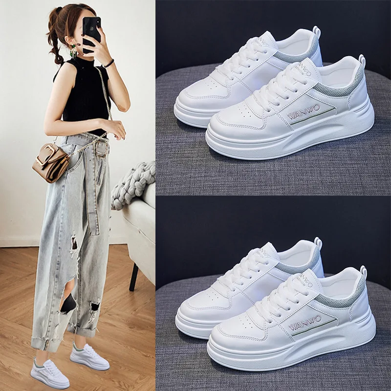 Ins han edition white shoe tide female students of new fund of 2021 autumn thick bottom breathable sponge sandals women stree