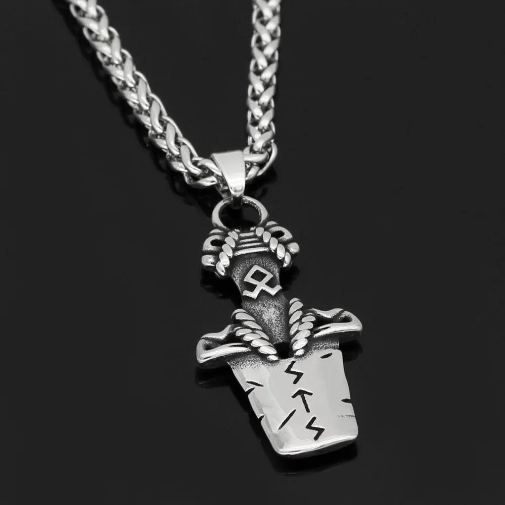 Женский руничный Сломанный меч раньше ожерелье из нержавеющей стали с