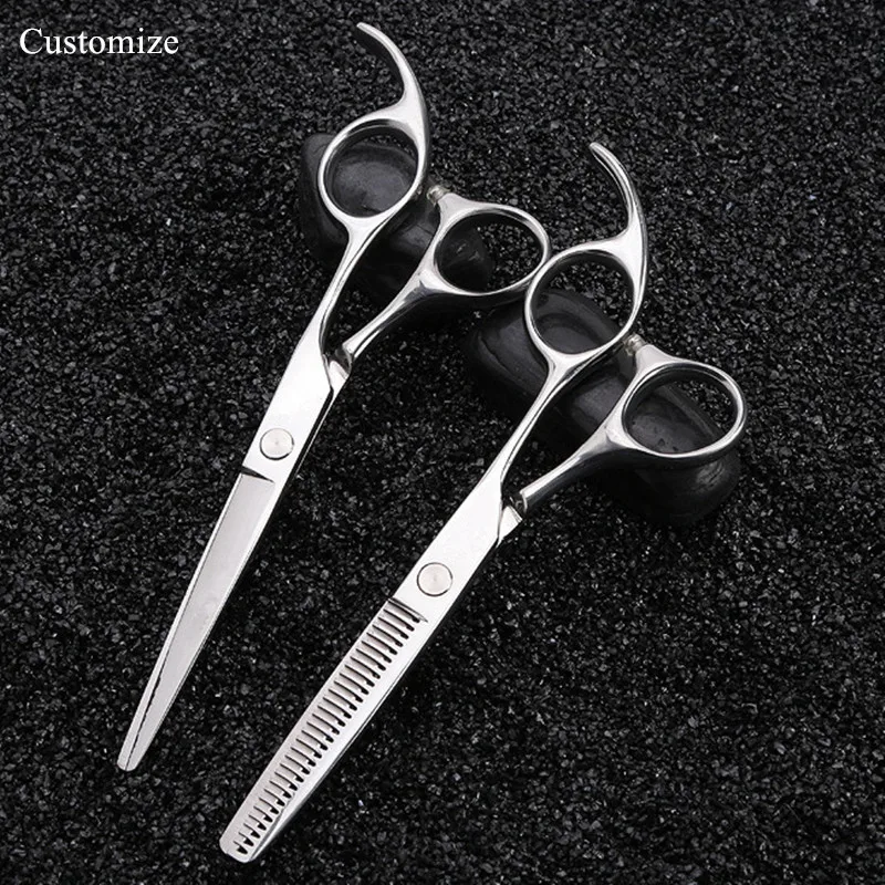

Customize logo Japan 440c 5.5 6 inch hair salon scissors cutting barber makas cut scissor Thinning shears hairdressing scissors
