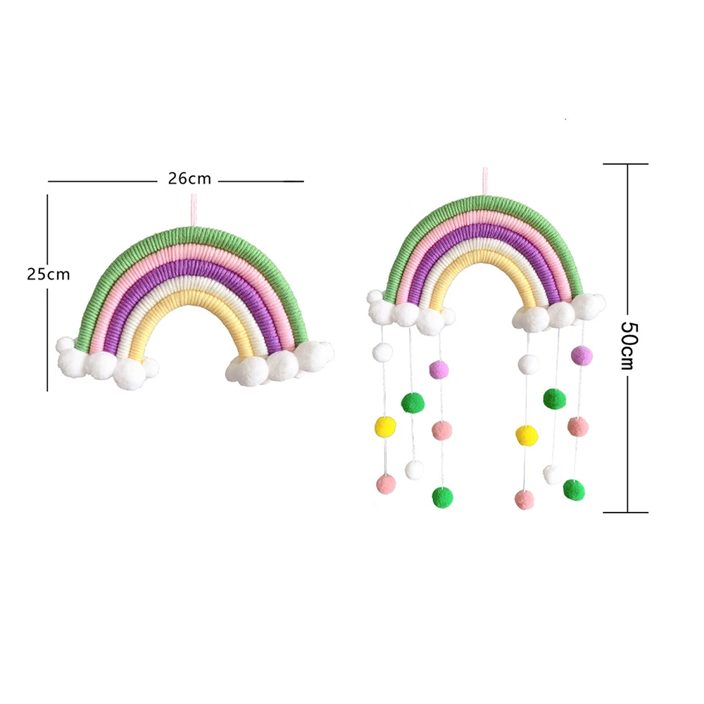 Макраме в стиле INS радужное облако подвесное украшение ручной работы Тканое для