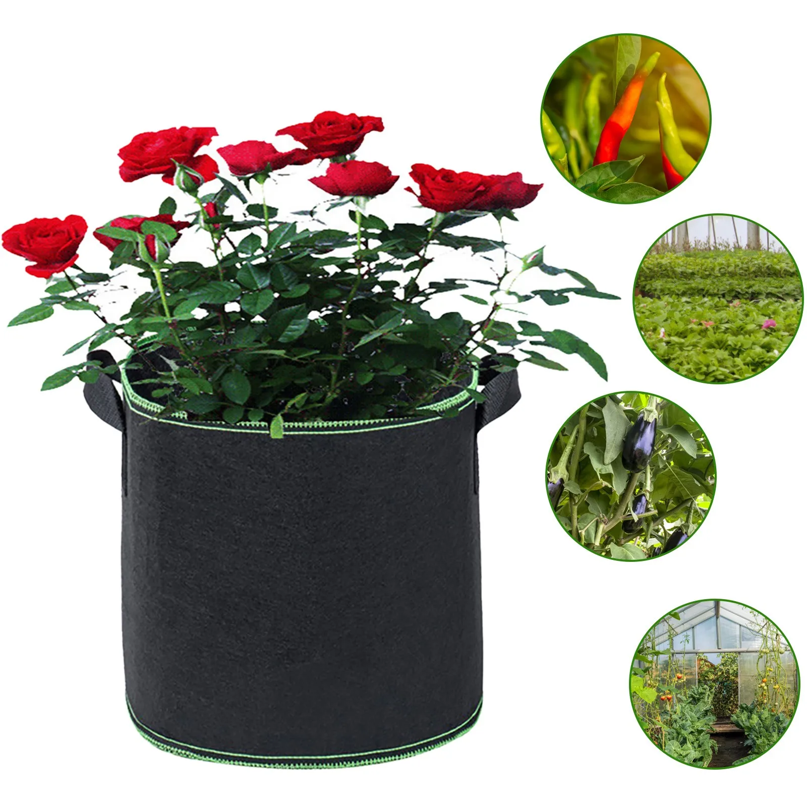 

5pcs Planting Bag Black/grey Potato Fabric Vegetable Seedling Growing Pot Garden Tools Eco-friendly Grow Bag Container