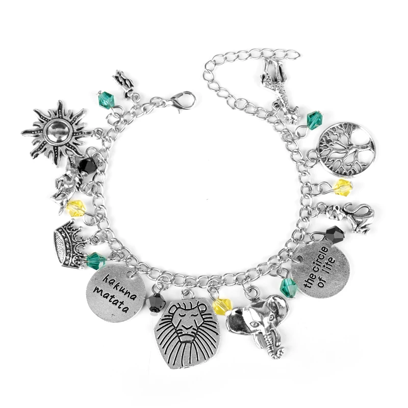 

Anime Lions Kings Bracelet for Women Pendant Jewellery Zinc Alloy Bracelets for Girls