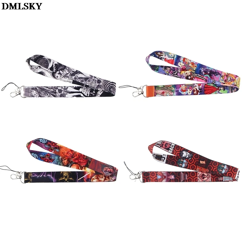 

24pcs/lot M4712 DMLSKY Horror Character Lanyard Phone Rope Keychains Phone Lanyard for Keys ID Card Cartoon Movie Lanyards