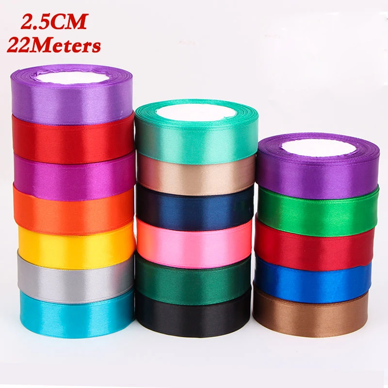 1 &quot22 метра 25 мм шелковая атласная лента ручной работы Подарочная обертка