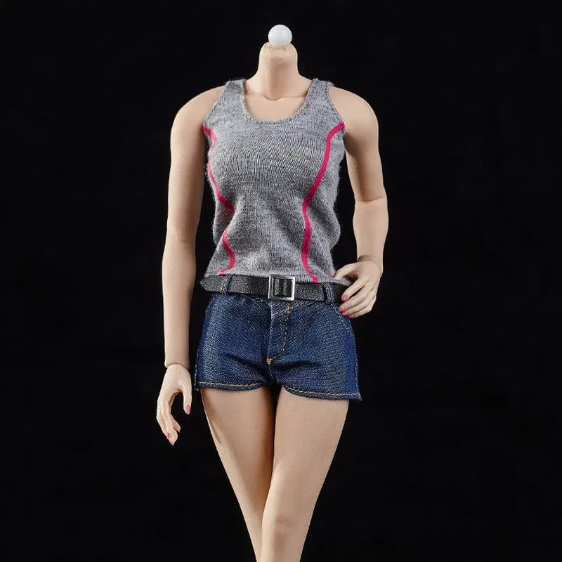 

In stock 1/6 JA-25 JO Summer Women's Hot Pants Vest Set PH UD LD Suitable for 12 inch doll model clothes accessories.