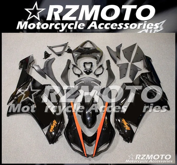 

Новый комплект обтекателей для мотоцикла ABS, подходит для Kawasaki Ninja ZX-6R 636 07 08 ZX6R 2007 2008, черный, оранжевый