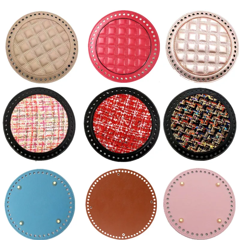 

3Styles PU Bag Bottom DIY Handmade Bag Accessorie With Holes Rivet For Knitting Handbag Women Shoulder Crossbody Chain Bag Parts