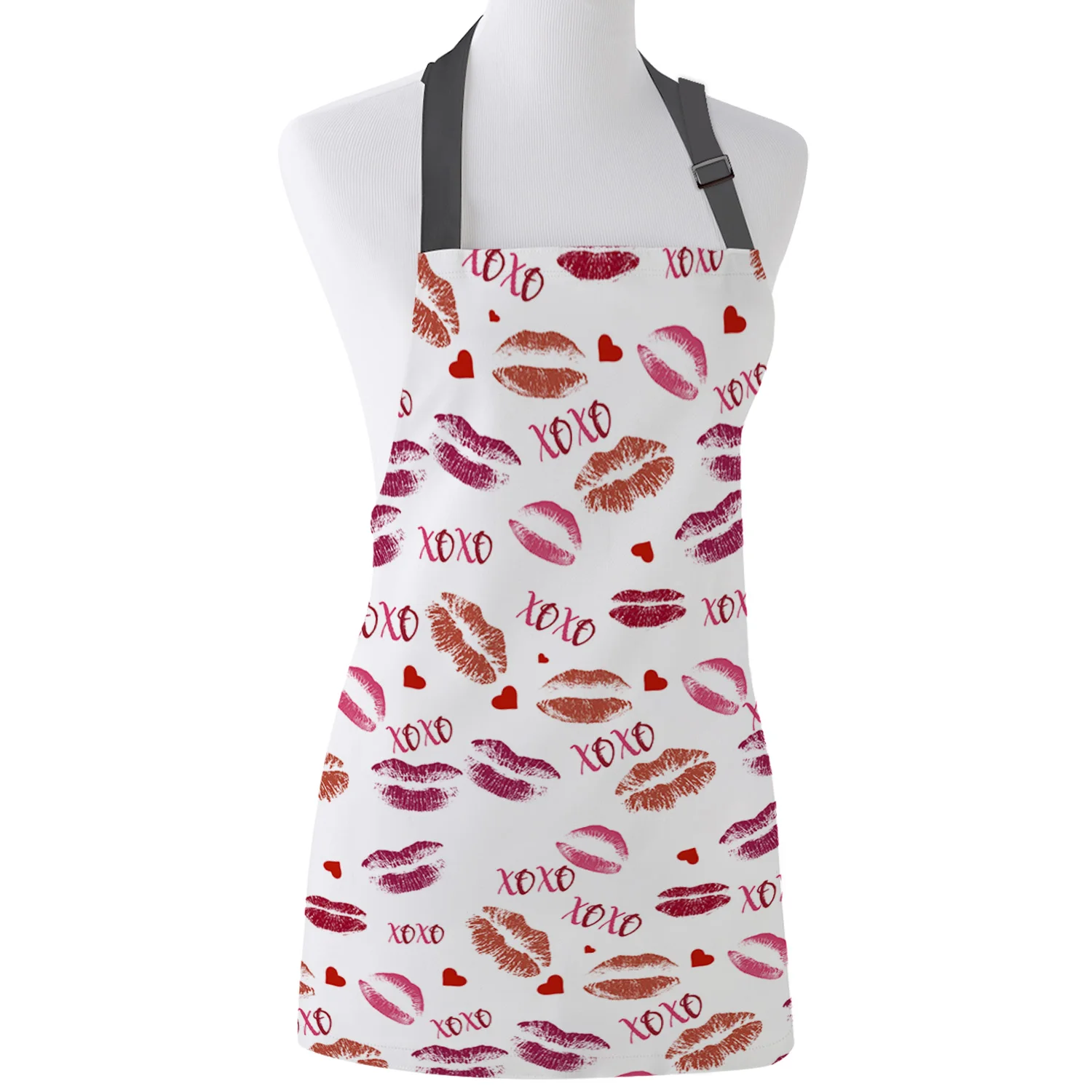 Кухонный Фартук День Святого Валентина губы письмо Xoxo Регулируемый слюнявчик
