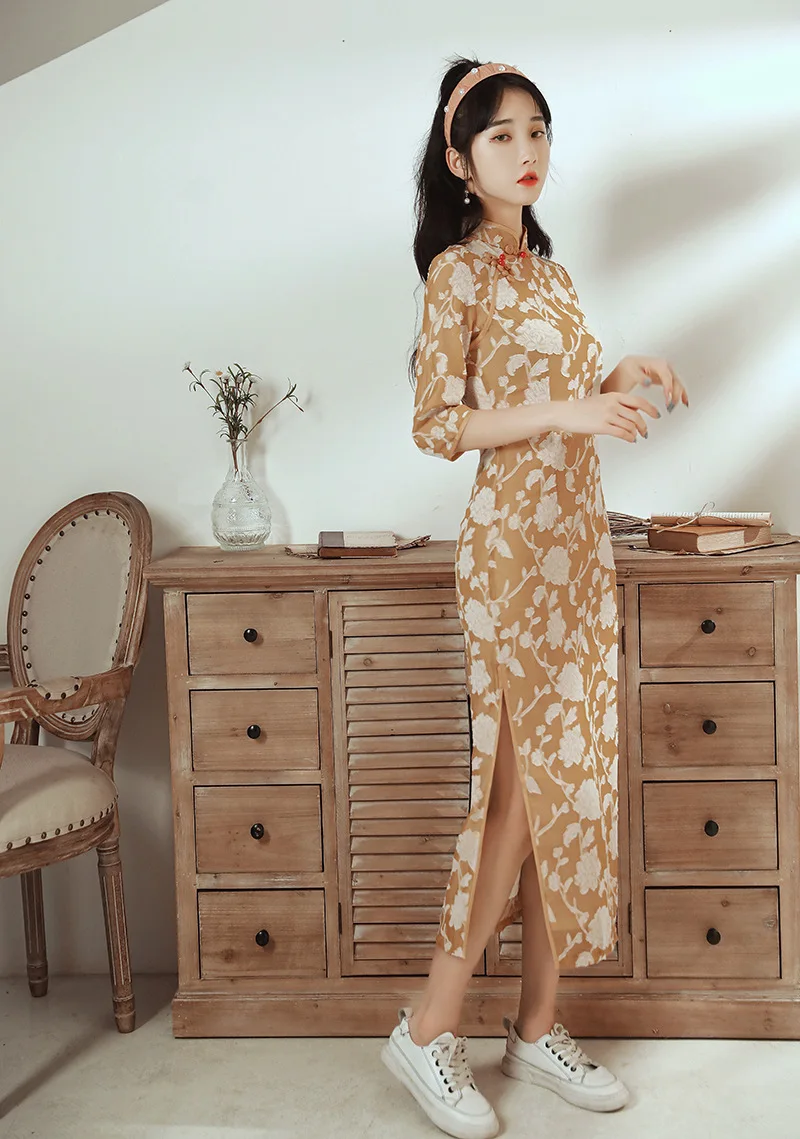 

2021 PRL custom chinese dress plus size dresses for women 4xl 5xl 6xl green qipao