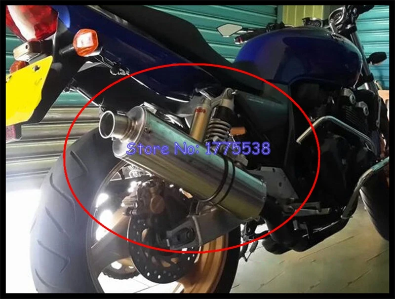 CB400 1996-2007 Овальный L: 500 мм ID: 51 мм/54 мм/57 мм/61 мм/63 мм/65 мм универсальный глушитель выхлопной трубы мотоцикла Escape заказной мотоцикл глушитель для CB400 - Цвет: CB400 1996-2007