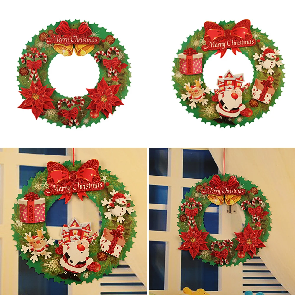 Новинка DIY Рождественское украшение для дома бумажный венок дверь орнамент