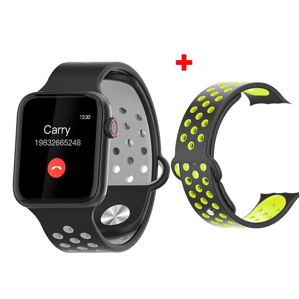 extra green strap 1 LEMFO Смарт часы Полный сенсорный экран для сердечного ритма шагомер сообщение напоминание телефон часы для мужчин женщин для Apple Android телефон - Цвет: extra green strap 1