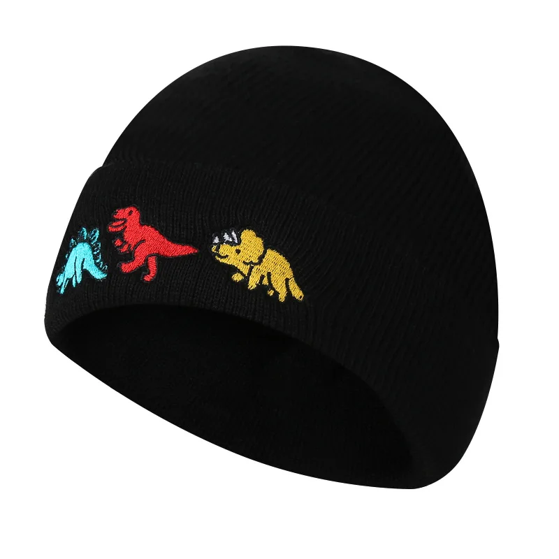 

Female Cashmere Winter Knitted Dinosaur Cartoon Hat for Women Hat Beanies Skullies Sequins Wool Hat Autumn Girls Gorros Invierno