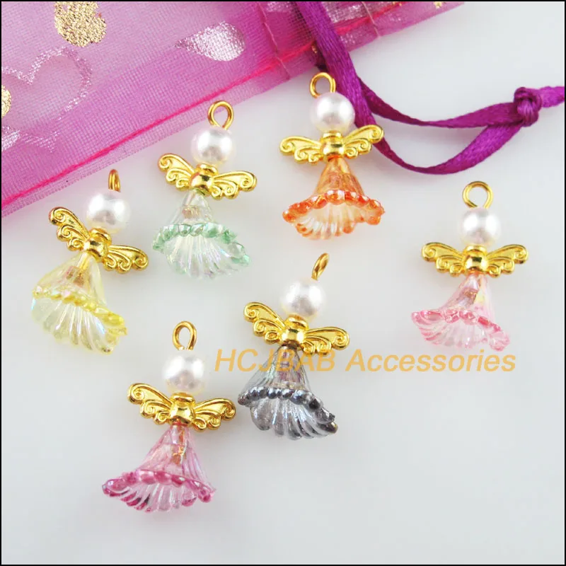 18 шт. цвета: золотистый Цвет крылья с украшением из цветов Танцы амулеты ангелы