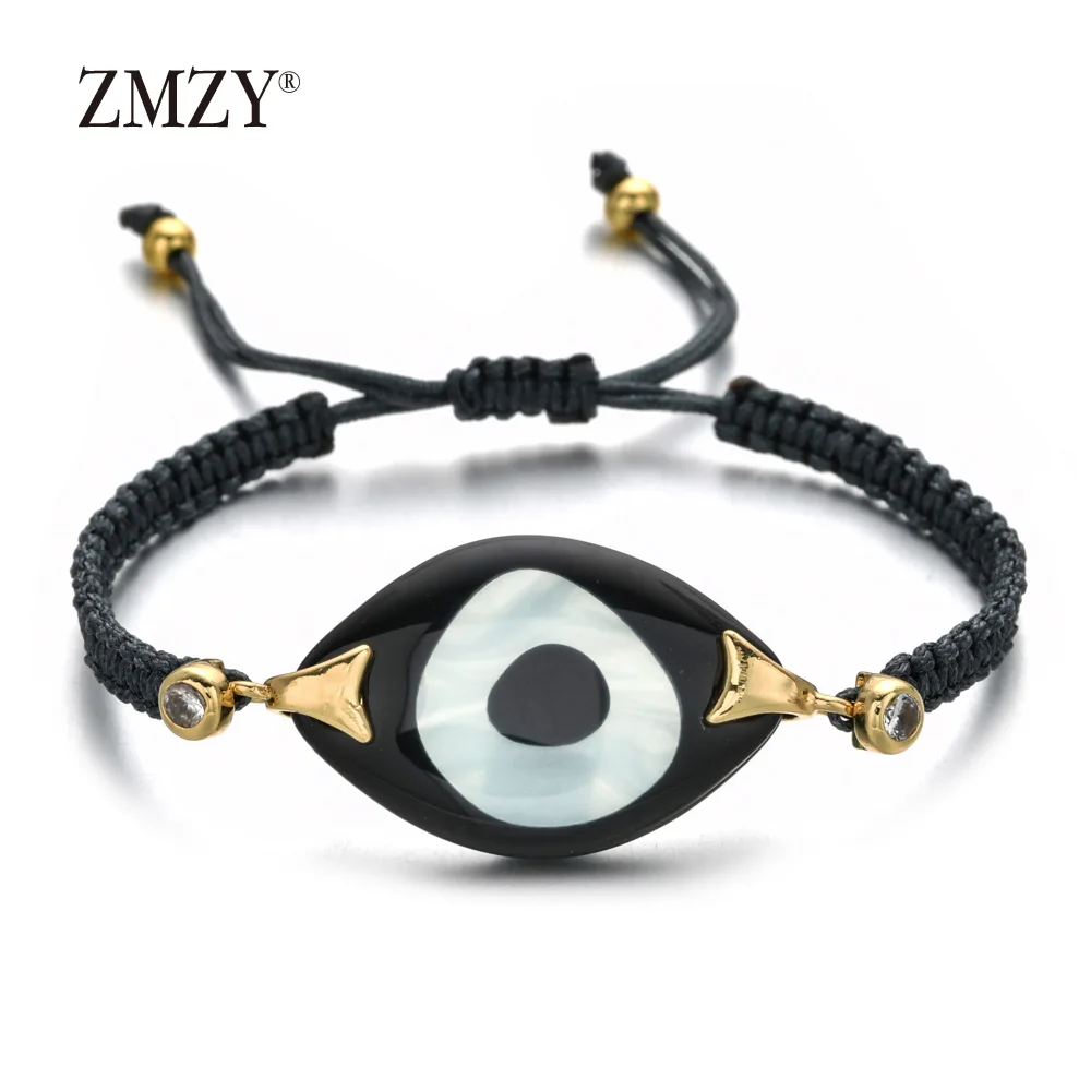 QQSL012-10 ZMZY Boho Стиль сглаза браслет Шарм Кристалл ручной работы роскошный браслет большие браслеты и браслеты для женщин ювелирные изделия - Окраска металла: QQSL012-10