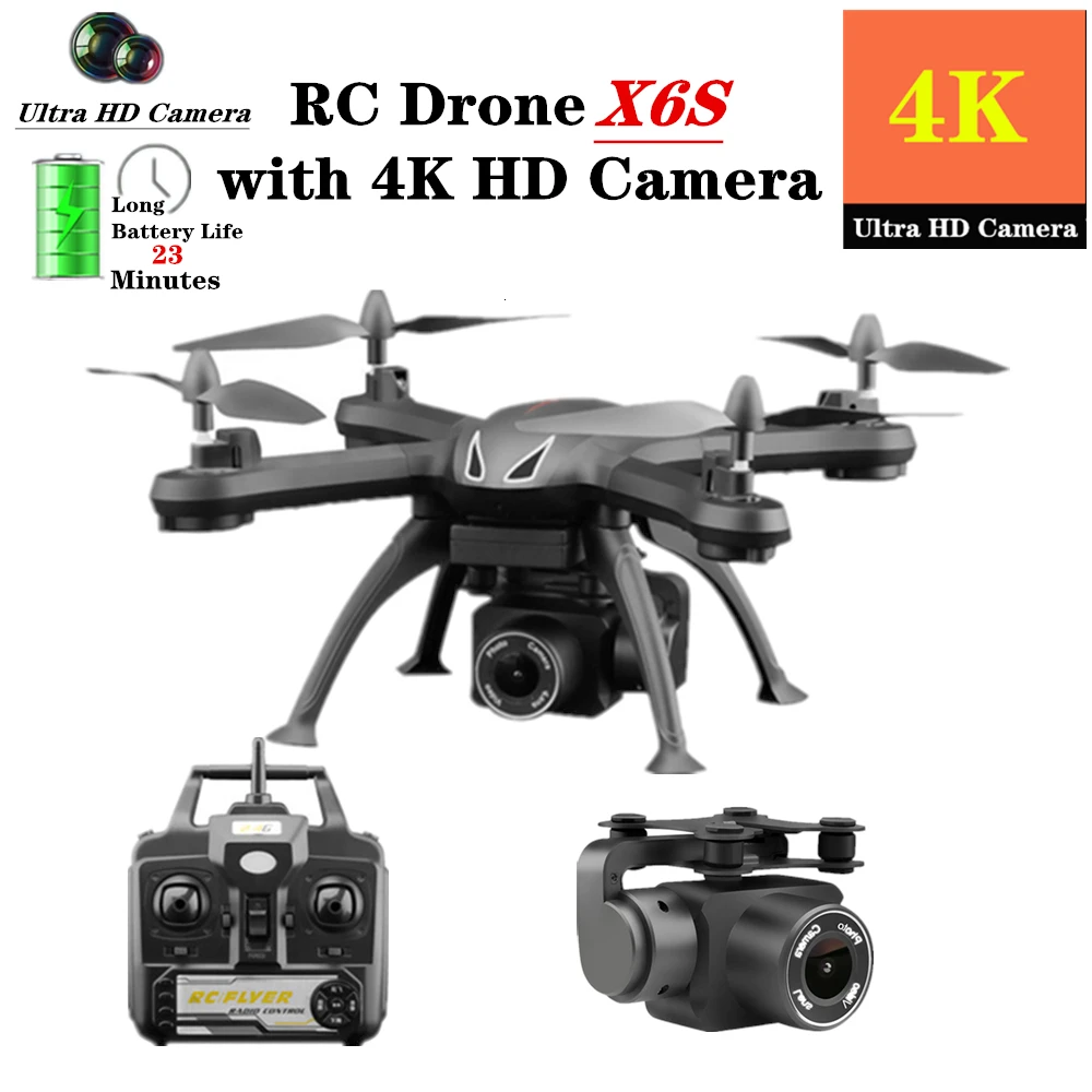 Дрон X6S RC с камерой 720P/1080P/4K HD|Радиоуправляемые вертолеты| |