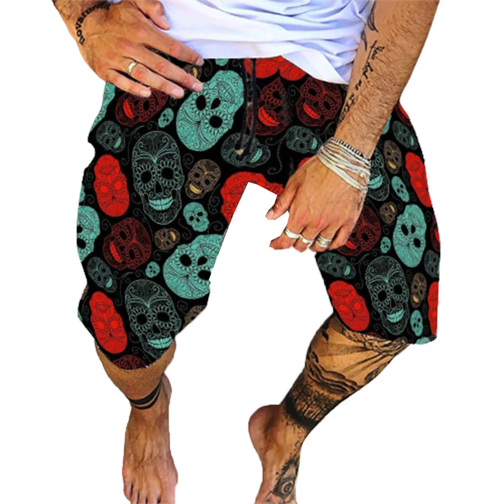 

Мужские свободные шорты на шнуровке, пляжные повседневные спортивные шорты с 3D принтом, одежда для улицы, лето 2021