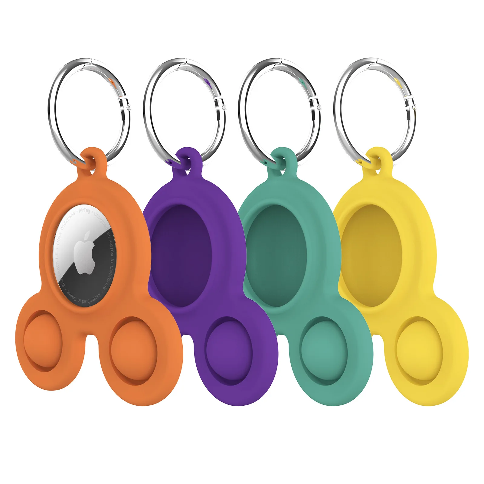 

Silicone Protector Cover With Keychain For AirTags Shockproof Anti-scratch Anti-fall Silicone Protective Case Shell For Air Tags