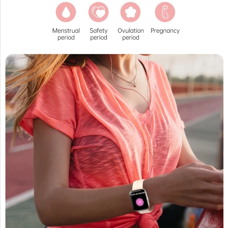 

New Smart Watch Men 1.69inch Ultra-thin Square Screen IP68 Waterproof Long Standby Blood Oxygen Monitor Sports Smartwatch Women