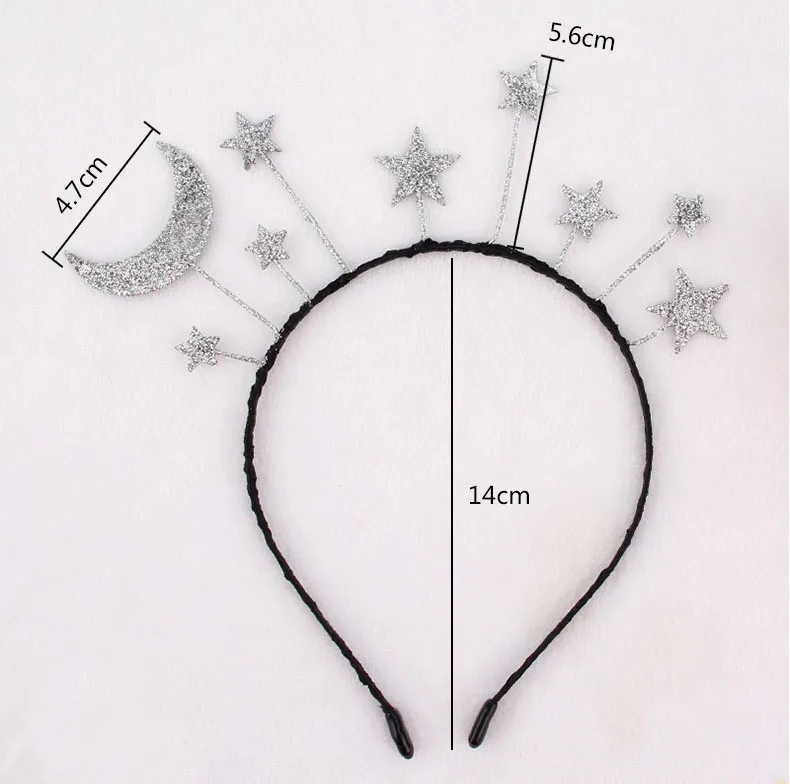 

Gold Star Moon Bridal Crowns Tiaras Hairband Headband Women Wedding Hair Accessories Girl Gift