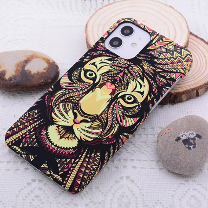 

Retro Striped Animals Case For iPhone 11 12 Pro Max Mini 6 6S 7 8 Plus XR X XS MAX Fashion Trend Creative Minimalism INS Cover