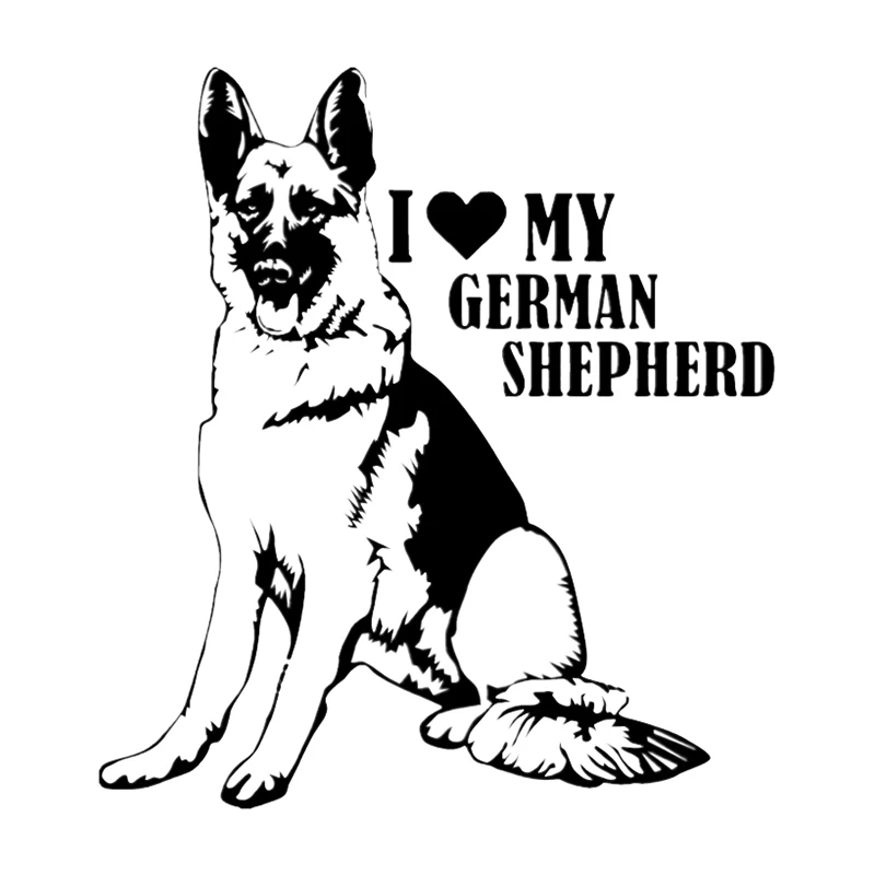 

Hot Funny I Love My German Shepherd Car Stickers Motorcycle Decals Motorcycle Accessories Waterproof PVC 15cm *14cm