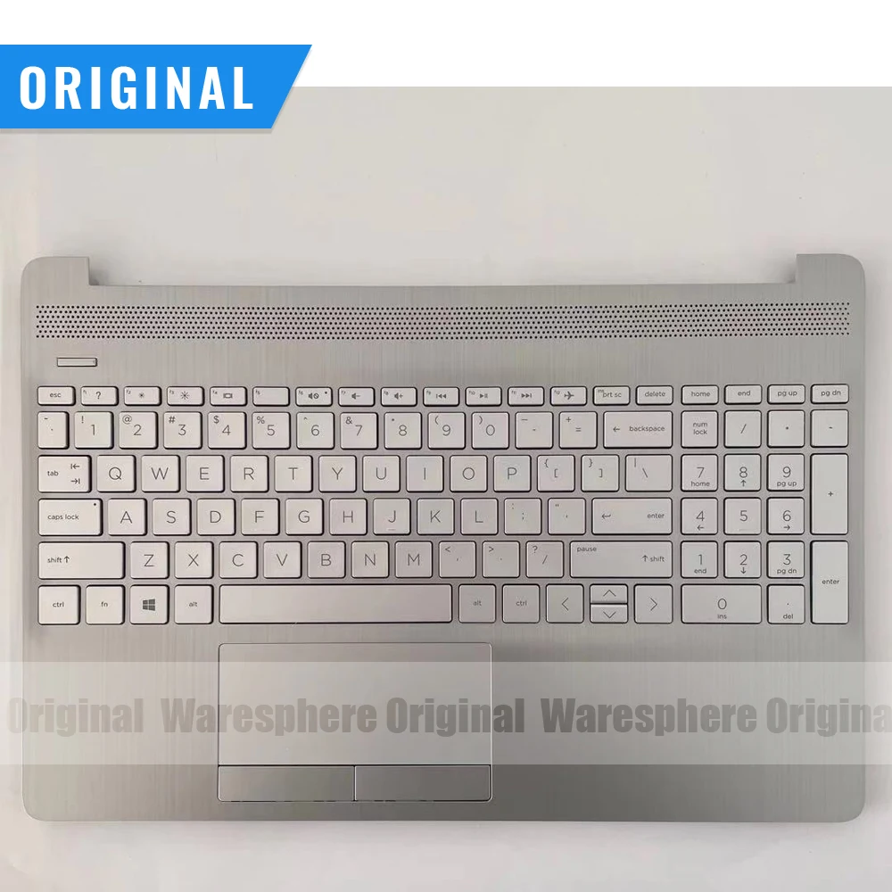 

New Original for HP 15-DW 15S-DU 15S-DY TPN-C139 Palmrest with Non-Backlit keyboard Top Upper Case L52023-001 Silver