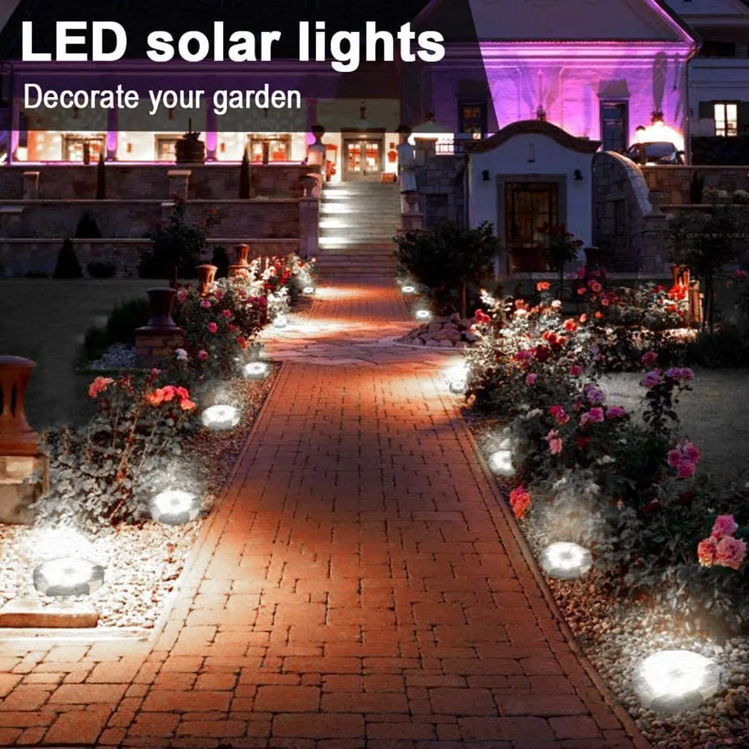 

Solar Garden Lights Lawn Lamp Portable Waterproof 12led Solar Lawn Light Ground Light Garden Light In-ground Lights